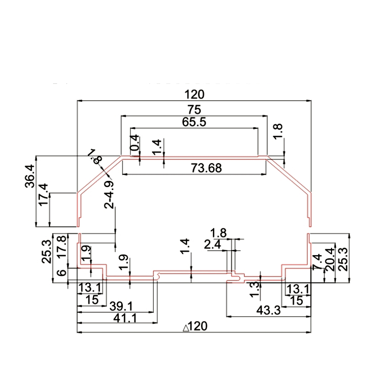 120*55aluminum extruded heatsink enclosure for electronic system,accept OEM orders