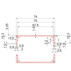 74*30分体式铝壳医疗设备仪表仪器DIY功放高频信号通信继电器面板