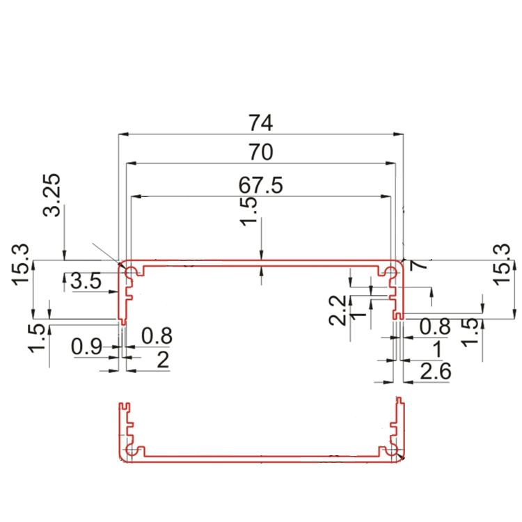 74*30 aluminum case aluminum extrusion profil box manufacturers Electrical DIY Shell electronic devices silk screen oem extruded enclosure