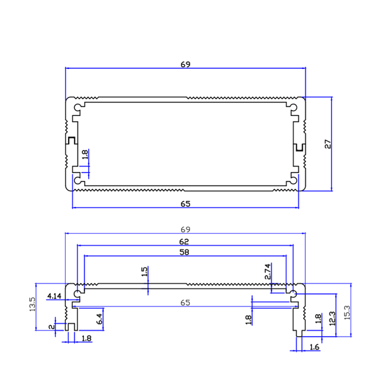 69*27Aluminum box enclosure case diy pcb instrument box electronic project enclosure GPS led driver instrument project box