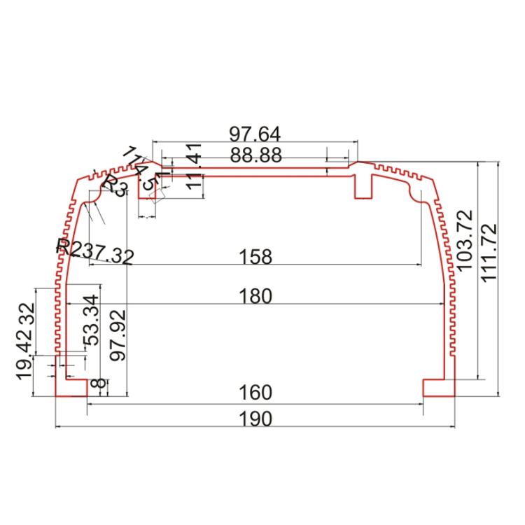 190*112Aluminum Dark grey color Wall housing extrusion small aluminium boxes for pcb board power electronic metal enclosure