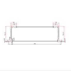 250*73.5-L box alumium electronics enclosure company control box enclosures small project box