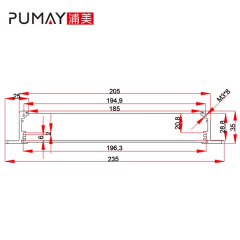 Aluminum Chassis Enclosure Solution 235*35-155mm