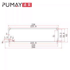 Aluminum Chassis Enclosure for Instrument Equipment 266*65-235mm