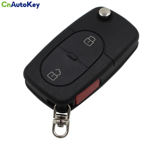 CS008001 2 +1 Panic 3 Button Folding Flip Remote Key Shell Fit For Audi A3 A4 S4 Uncut Blade Fob Case Cover