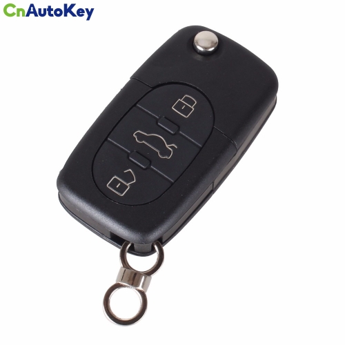 CS008007 3 Buttons Folding Flip Remote Key Shell & Blade HAA With Logo For Audi A2 A3 A4 A6 A8 TT CR2032 Fob Blank Case With Logo
