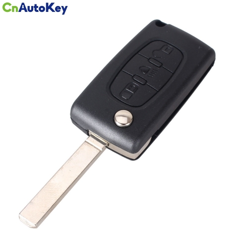 CS009024 3 Button Remote Flip Folding Key Shell Case Fob For Peugeot 307 407 308 607 CE0536