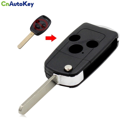 CS003028 3 Buttons Hot Uncut Blade Folding Car Key Shell Flip Remote Car Key Case For Honda Accord Fit Flip Car Key Cover