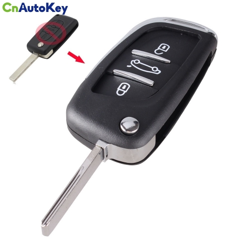 CS009026 3 Button Car Styling Key Cover Flip Key Shell For PEUGEOT 406 307 107 207 Partner CE0536 Modified