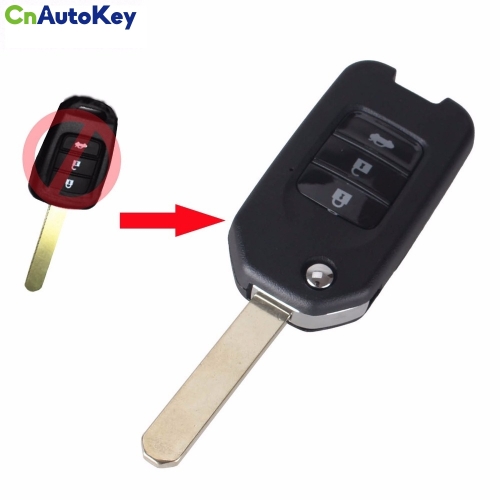 CS003024 Flip Folding Remote Key Shell Case Fob For Honda Fit Vezel XR-V Vezel CITY Odyssey 3 Buttons With Logo
