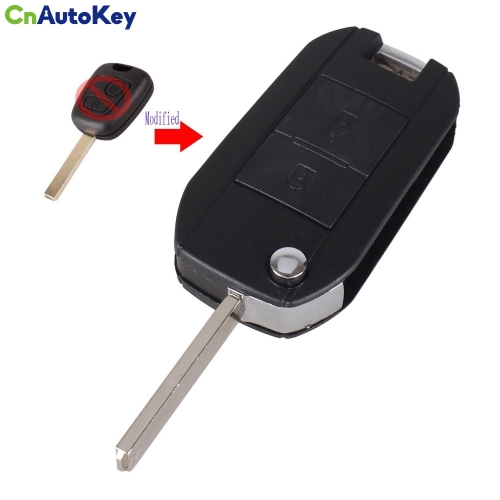 CS009023 2 Buttons Remote Key Shell Case Folding Flip For PEUGEOT 107 207 407 607