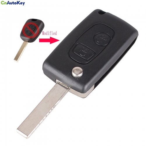 CS009004 Modified Remote Entry Key Fob Shell Case 2 Buttons For Peugeot 307 107 207 407