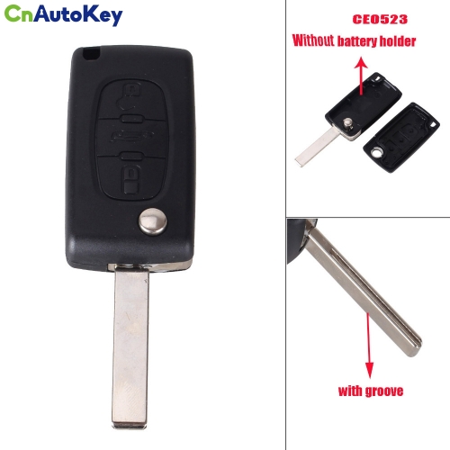 CS009025 3 Button Remote Flip Folding Key Shell Case Fob For Peugeot 307 407 308 607 CE0523 New