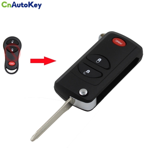 CS015010 3 Buttons Remote Flip Folding Car Key Shell Case for Chrysler Dodge Jeep Car Key Cover Uncut Blade Keyless Car Key Case