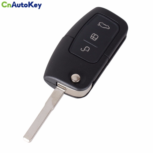 CS018013 3 Button Flip Folding Modified Uncut Car Blank Key Shell Remote Fob Cover For Ford Focus Fiesta C Max Ka With LOGO