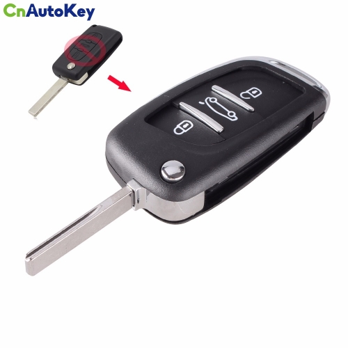 CS016015 MODIFIED 3 BUTTON FLIP REMOTE KEY FOB CASE FOR CITROEN C2 C3 C4 C5 C6 XSARA GRAND PICASSO CE0536 With Logo