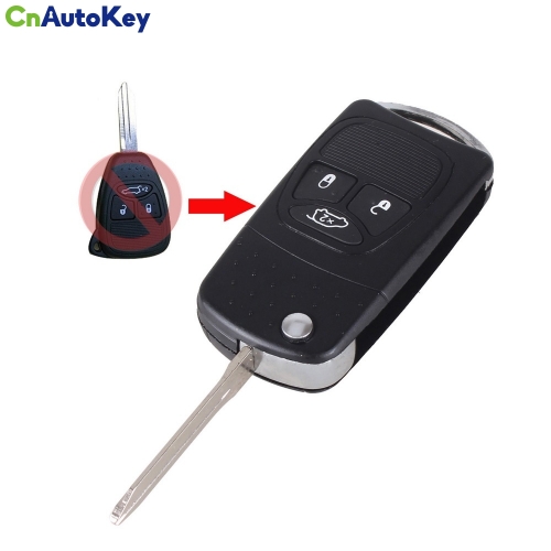 CS015007 Uncut Modify 3 Buttons 3B Uncut Blank Flip Folding Remote Key Shell Case For Chrysler Dodge Jeep