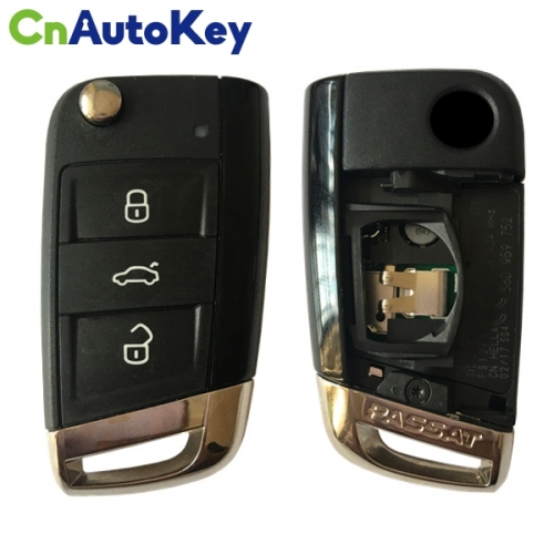 CN001077 ORIGINAL Smart Key for VW Passat 3 Buttons 434 MHz ID48 56D 959 752 Keyless GO（Aftermarket without PASSAT logo）