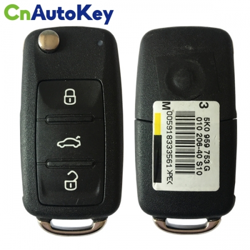 CN001078 VW Remote Flip Key 3 Button ID48 315MHZ 5K0 837 202 G Keyless GO NBG010206T