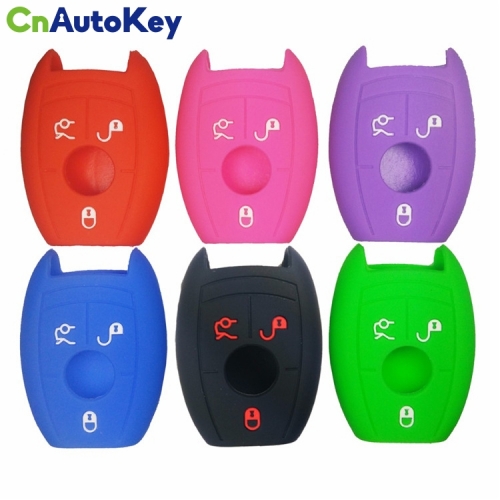 SCC002005 Silicone Car Key Case for Mercedes Benz W203 W210 W211 AMG W204 C E S CLS CLK CLA SLK SMART A C E S CLASS 3BTN