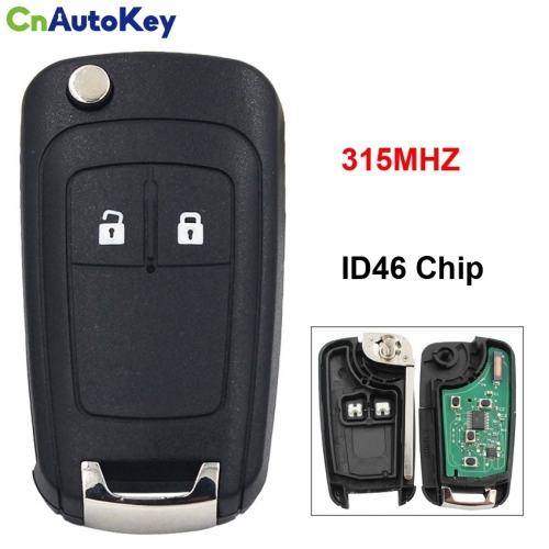 CN014004 Remote Key 2 Button 315MHz ID46 for Chevrolet Aveo Cruze Orlando Uncut