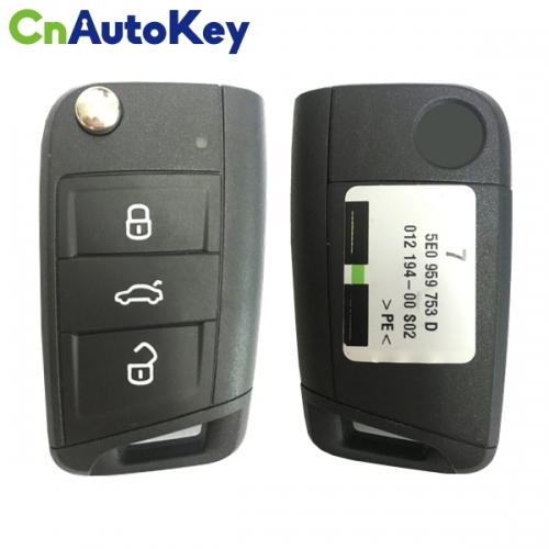 CN001091 3 Buttons 434 MHz MQB Type Flip Remote Key for Skoda Octavia 2012-2018 - 5E0 959 753 D
