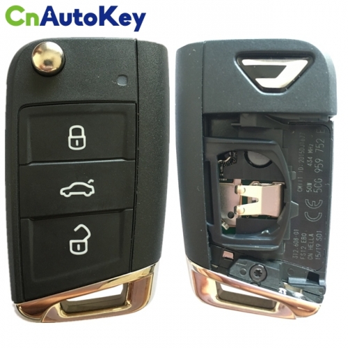 CN001096 For 2019 Volkswagen jetta 3 Button Flip Key Fob Remote 5CG 959 752 E 434mzh NCP2161W chip Keyless GO