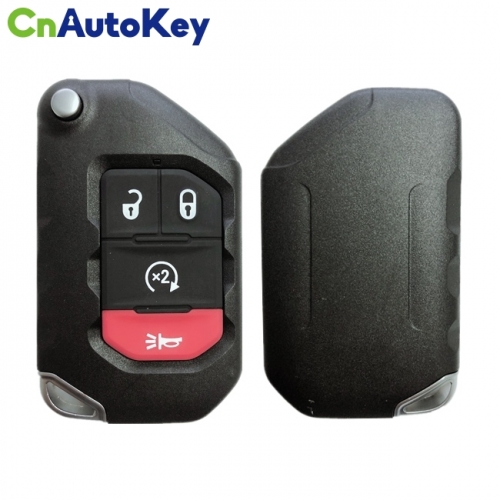 CN086026 Jeep Wrangler 2018 Genuine Flip Remote Key 4 Buttons Auto Start 433 MHz PCF 7939M Transponder 68416784AA-001 FCC ID: OHT1130261