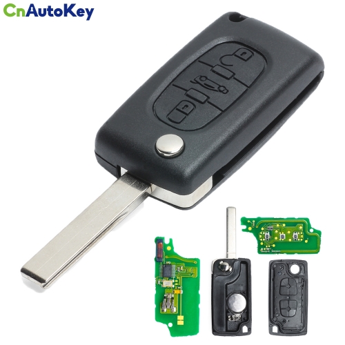 CN016001 For Citroen Flip Remote Key 3 Button ID46 433MHZ ASK