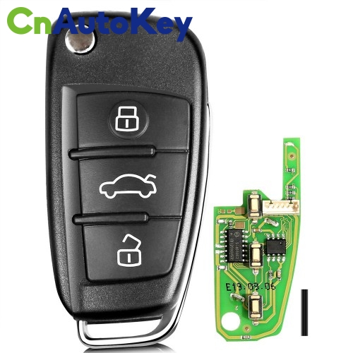 XKA600EN Wire Remote Key Audi A6L Q7 Flip 3 buttons Silicagel Button English 10pcs/lot
