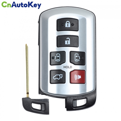 CS007063 for Toyota Sienna 2011-2019 Replacement Smart Remote Car Key Shell Case Fob 6 Button With Uncut Blade FCC ID HYQ14ADR