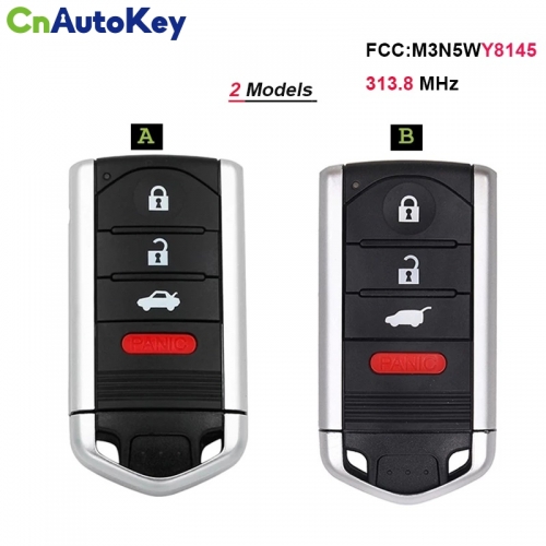 CN003131 Smart Remote Car Key Fob 4 Button 313.8MHz for Acura ZDX TL 2009 2010 2011 2012 2013 2014 FCC M3N5WY8145 IC267F-5WY8145