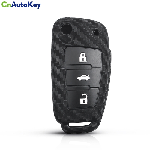 CS008018   Key Rings For Audi Sline A3 A5 Q3 Q5 A6 C5 C6 A4 B6 B7 B8 TT 80 S6 Protector Auto Key Cover Skin Silicone Car Key Case