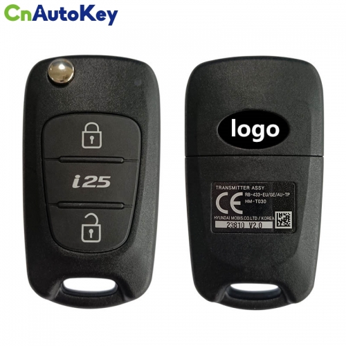 CN020187 Genuine Hyundai I25 2010+ Flip Remote, 2Buttons, HM-T030 PCF7936, 433MHz