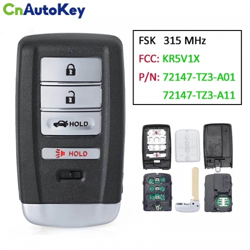 CN003138  Smart Remote Control Car Key for Acura ILX RLX TLX 2015 2016 2017 2018 2019 2020, Fob 3+1 4 Buttons - A2C32522800 KR5V1X