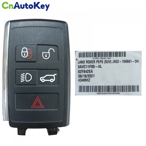 CN004037 OEM Smart key for Land/Range Rover Buttons:4+1 / Frequency:434MHz / Transponder: HITAG PRO Part No: PEPS(SUV)JK52-15K601-DH / Keyless Go