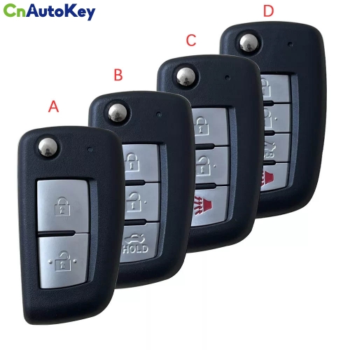 CS027028  Folding Flip Remote Car Key Shell 2/3/4 Buttons For Nissan Qashqai Sunny NV200 Auto Remote Folding Key With Uncut NSN14 Blade