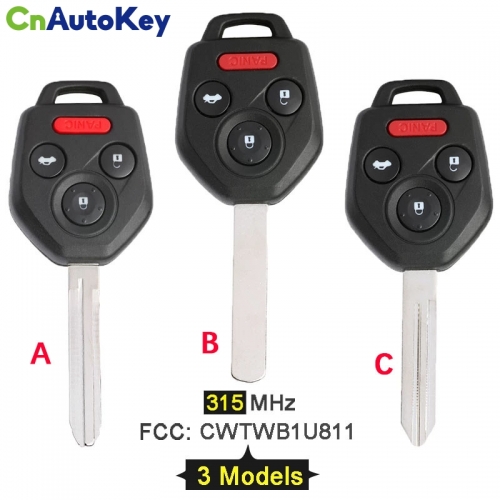 CN034013   ASK 315MHz 4D60/ 4D62/ G Chip CWTWB1U811 4 Button Remote Key Fob key for Subaru Outback  Forester Impreza Tribeca