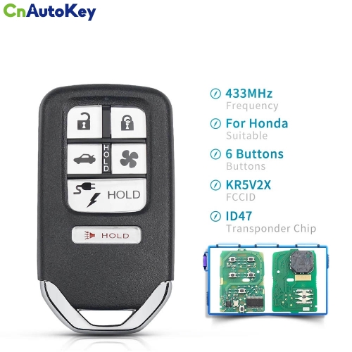 CN003093  for Honda Clarity 2018 Smart Remote Car Key Fob 6 Button 433.92MHz Model: V42 FCC ID KR5V2X Continental: A2C98676600