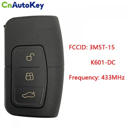 CN018048 Ford Mondeo, Focus, C-Max, Galaxy 2005+ Smart Key, 3Buttons, 3M5T-15K601-DC, 433MHz 1698112 Keyless Go 63Chip