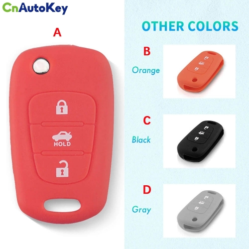 CS020036  For Hyundai I20 I30 IX35 I35 Accent Solaris Verna Elantra VERNA KIA K2 K3 3BTN Silicone Flip Car Key Cover Remote Case