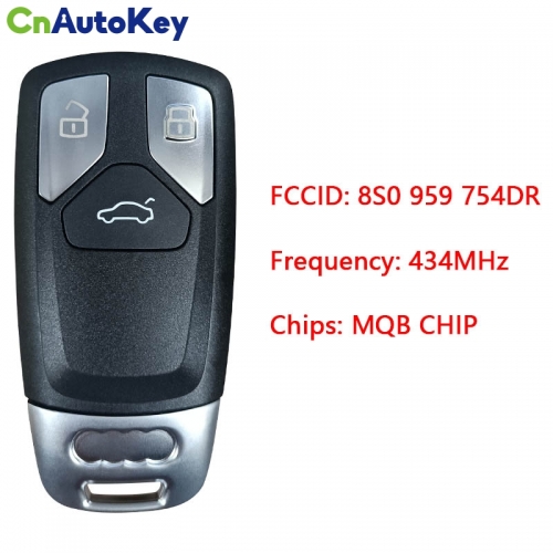 CN008084 for Audi A3 Q2 Q3 SQ7 TT 2017 2021 Remote Car Key Fob 3 Buttons 434MHZ MQB CHIP 8S0 959 754DR
