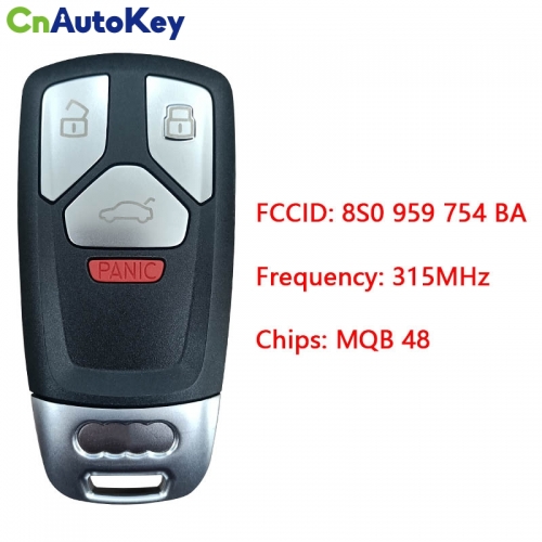 CN008071 Genuine Audi TTS Rs Key 315MHZ MQB 48 CHIP 8S0 959 754 BA 8V0 837 220E