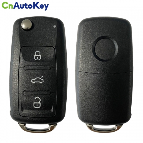 CN001136  Flip Key for VW MQB Buttons:3 / Frequency:434MHz / MEGAMOS AES / KEYLESS GO / Blade signature:HU66 / Immobiliser System: Dashboard / Part No