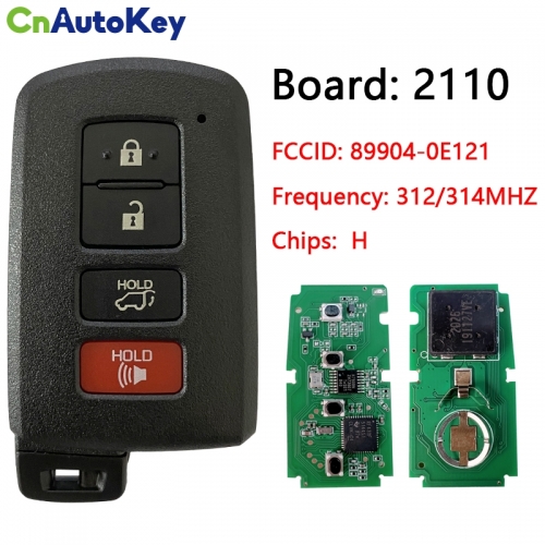 CN007157 2014-2019 For Toyota Highlander  4-Button Smart Key   89904-0E121  HYQ14FBA (AG Board 2110 )