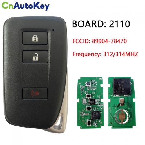 CN052045   2015-2019 Lexus  4-Button Smart Key  PN 89904-78470  HYQ14FBA  AG BOARD 2110