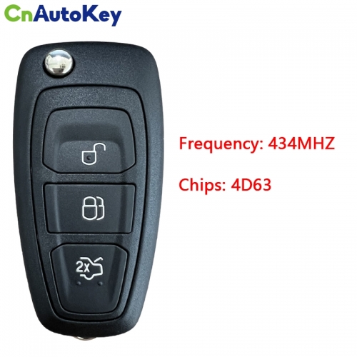 CN018047 3 Buttons Flip Remote Car Key Fob 433MHz for Ford Mondeo Focus C-Max Grand Galaxy S-Max with 63+ CHIP 5WK49986