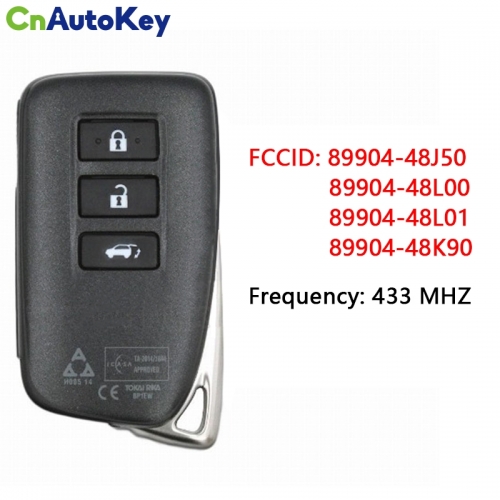 CN052055 Aftermarket For Lexus RX350 RX450HL 2016-2020 Smart Key Remote 3 Buttons 433.57/434.41MHZ BP1EW DST-AES RF430 Chip 89904-48J50 89904-48L00 89