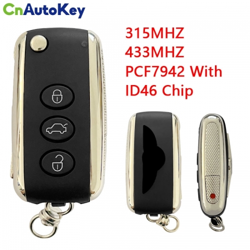 CN012005 Keyless Entry Smart Key For Continental GT/GTC Continental Flying Spur 2006-2016 315MHZ 433MHz PCF7942 With ID46 Chip