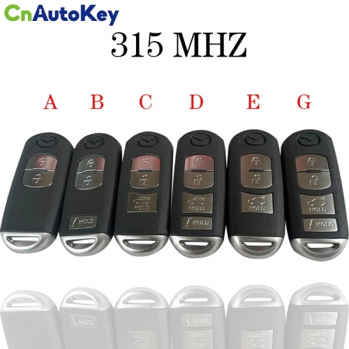 CN026054  FCC:WAZSKE13D01 Model:SKE13D01/02 315MHz 4B Smart Remote Key Fob ID49 Chip for Mazda CX-9 CX-5 2016 2017 2018 2019